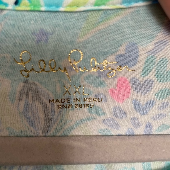 Lilly Pulitzer “Lilly Loves Texas” FINN top long sleeve. XXL Bayside Blue - Picture 5 of 5